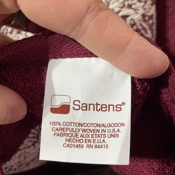 Santens burgundy deep red bath towel hand towel combo in snow pine claret NWT - Picture 5 of 8